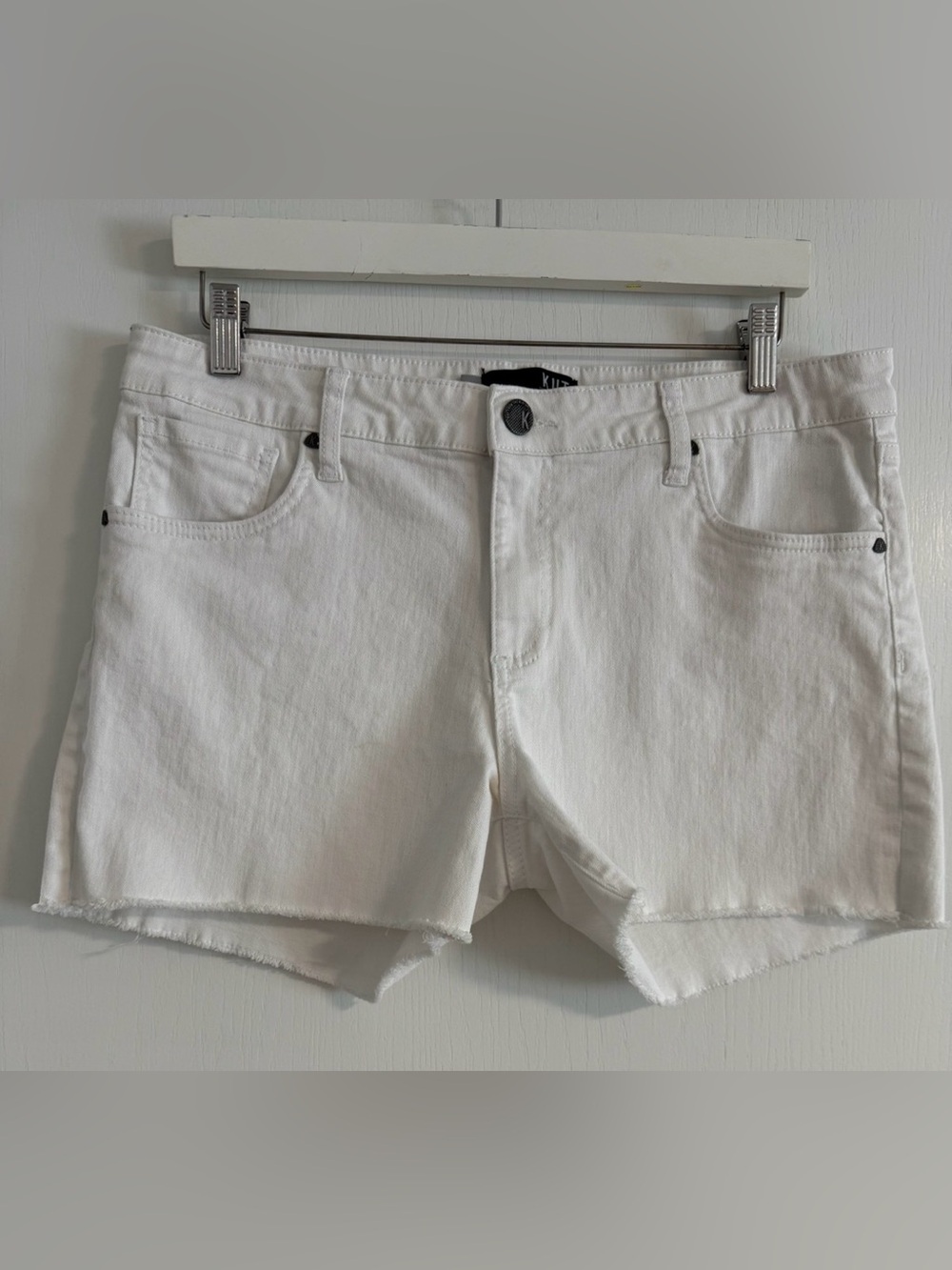 Kut from the Kloth White Denim Cutoff Shorts
